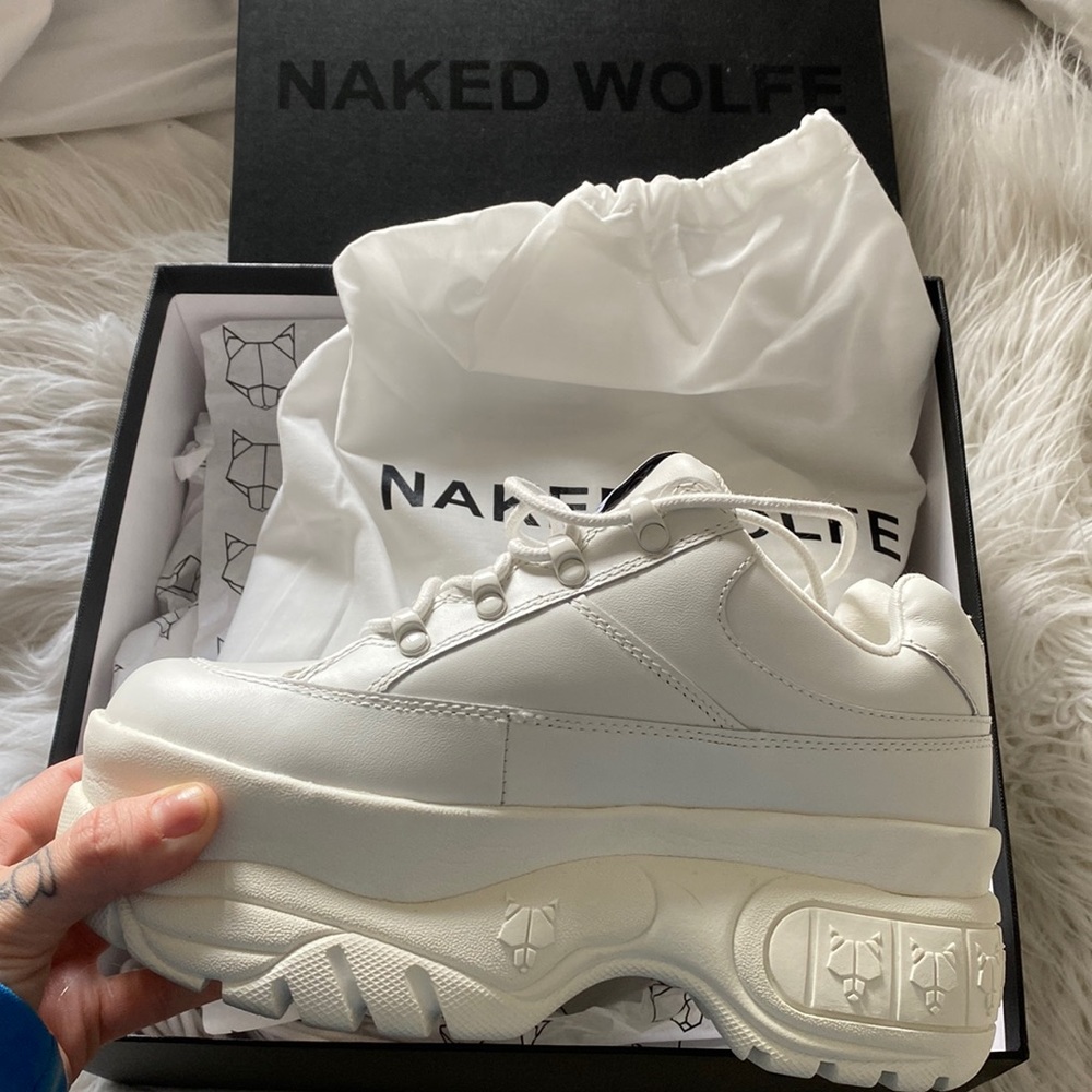 NIB Naked Wolfe sporty chunky leather sneakers